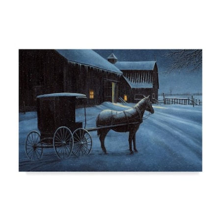 John Morrow 'Upon A Winter Night ' Canvas Art,12x19